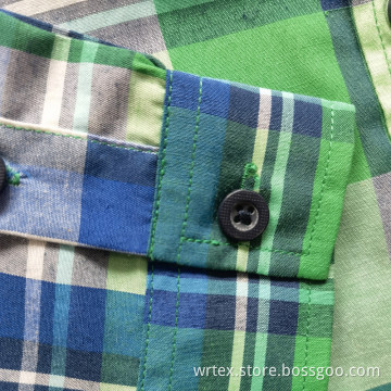 Custom Outdoor Long-sleeve Children's Cotton Checked Shirts